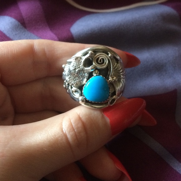 Rito Montoya Jewelry - Howling Wolf Native American Turquoise Ring